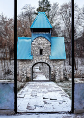 old church in winter