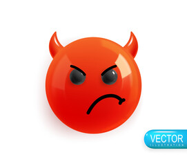 Emotion Realistic 3d Render. Icon Smile Emoji. Vector yellow glossy emoticons. PNG