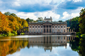 Palace on the Isle also known as Baths Palace or Palace on the Water - Royal Baths Park, Warsaw,...