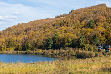 near Bolu Mudurnu Karamurat lake and autumn time