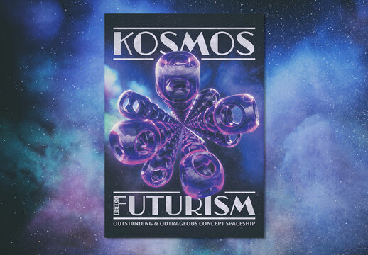 Retro Futurism Space Poster Layout