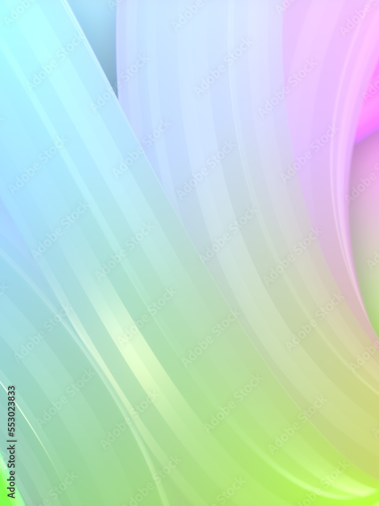 Poster holographic wavy pattern. abstract creative design background. 3d rendering digital illustration