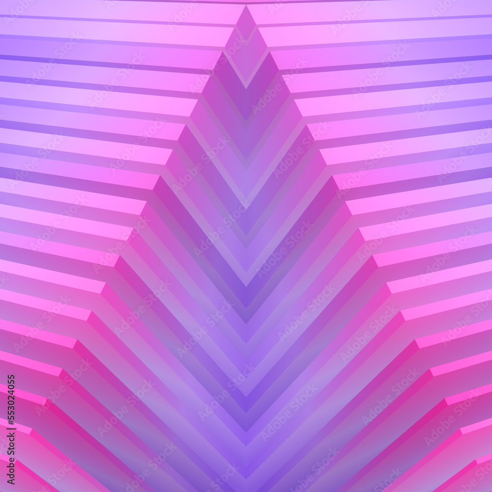 Poster Symmetrical composition with simple geometric shapes. Bright abstract background. 3d rendering illustration