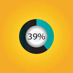 circle percentage diagrams showing % ready-to-use for web design, user interface (UI) or infographic - indicator 