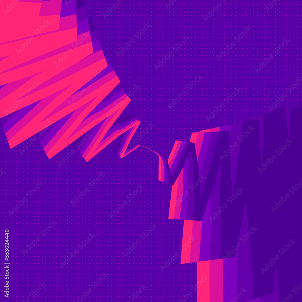 Aufkleber geometric zigzag pattern, with striped texture 3d rendering digital illustration