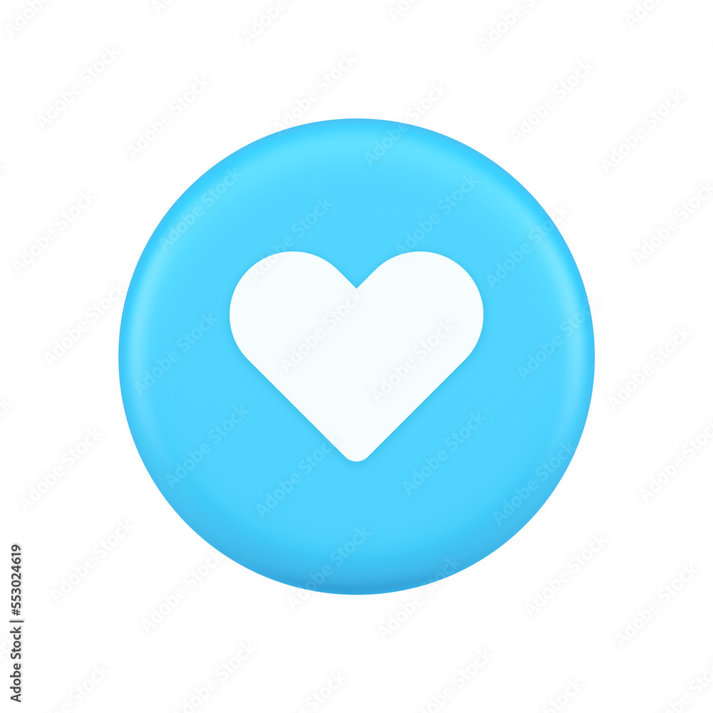 Poster dating application mobile interface button with heart social network communication 3d icon