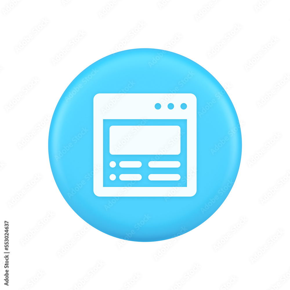 Poster internet document tax form banking account web page button virtual browsing interface 3d icon