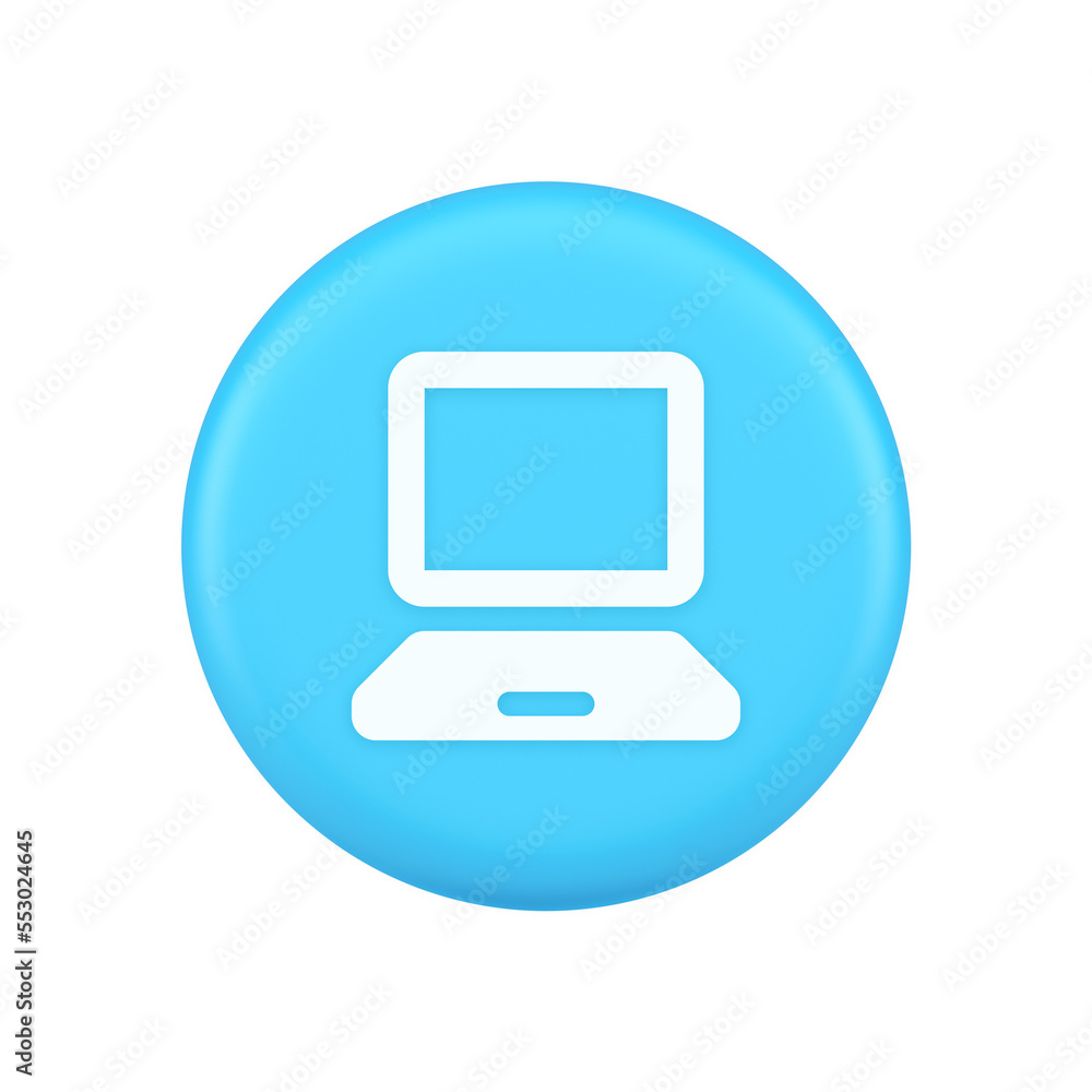 Poster computer network connection button digital information browsing 3d realistic icon