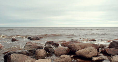 Shores of the Baltic sea in the European star of Latvia