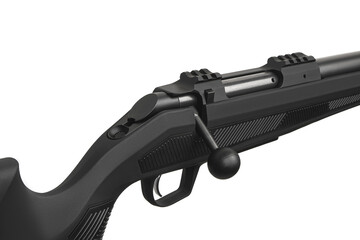Rifle with plastic stock. Weapons for sports, hunting and self-defense. Modern bolt carbine...