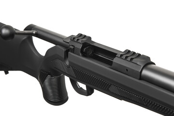 Rifle with plastic stock. Weapons for sports, hunting and self-defense. Modern bolt carbine...