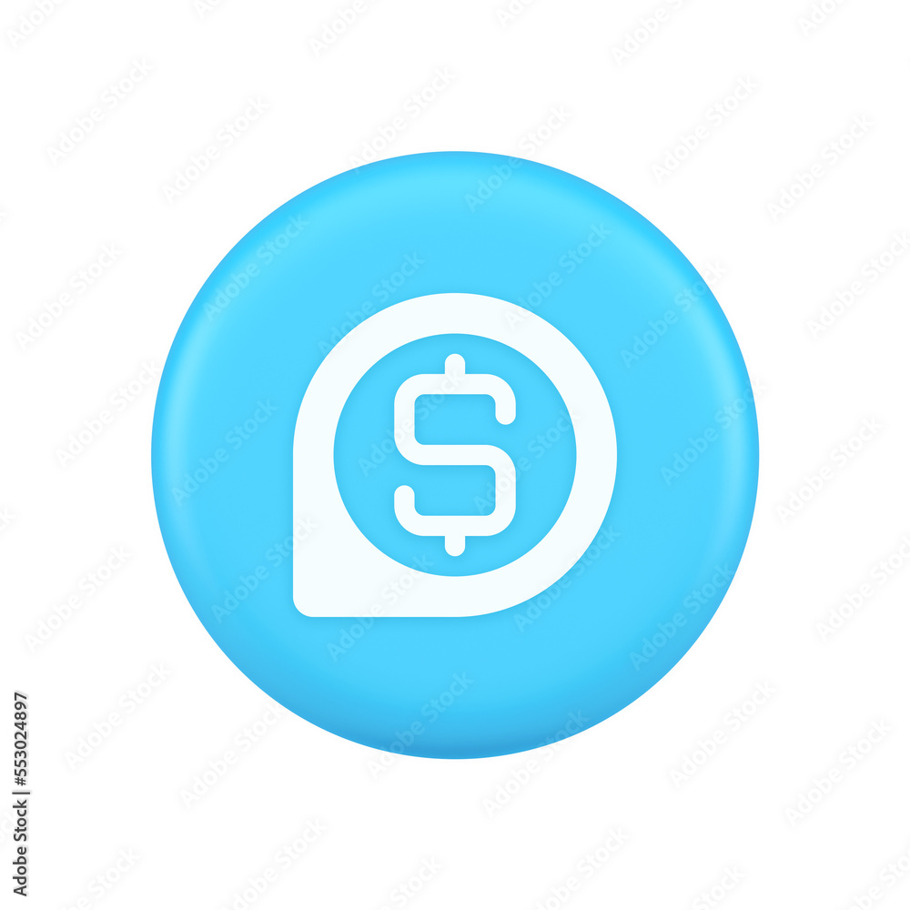 Aufkleber bank money exchange map pin pointer button cash location dollar symbol web app design 3d icon