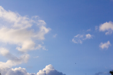 Blue sky background with clouds. Clouds on a clear day