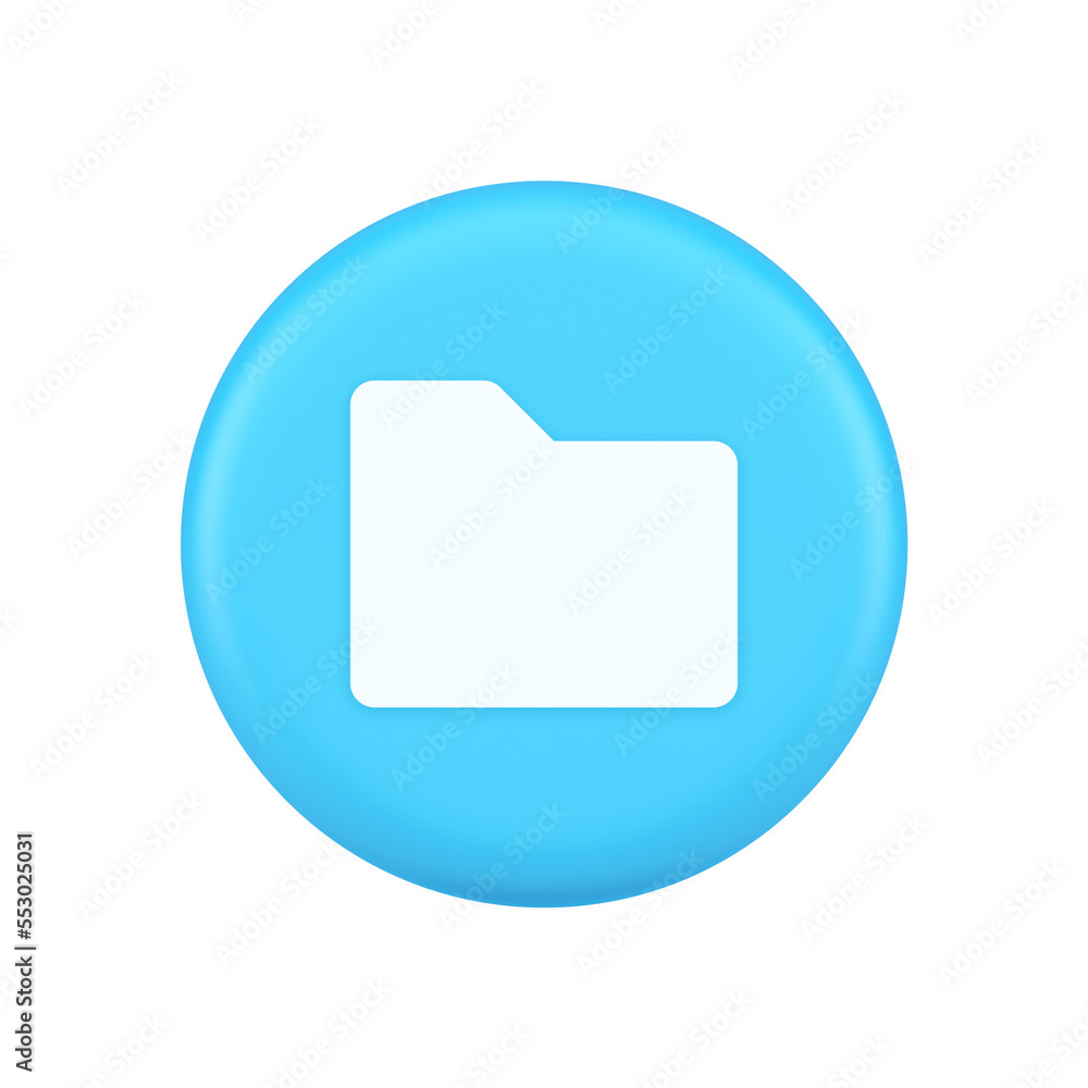 Poster file folder archive directory button cyberspace digital document storage organizing 3d icon