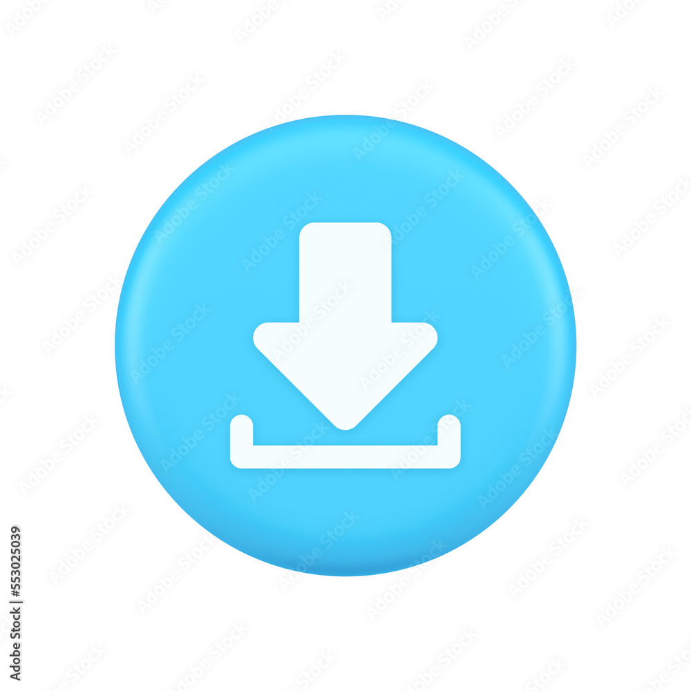 Poster download down arrow cyberspace information storage button internet file browsing 3d icon