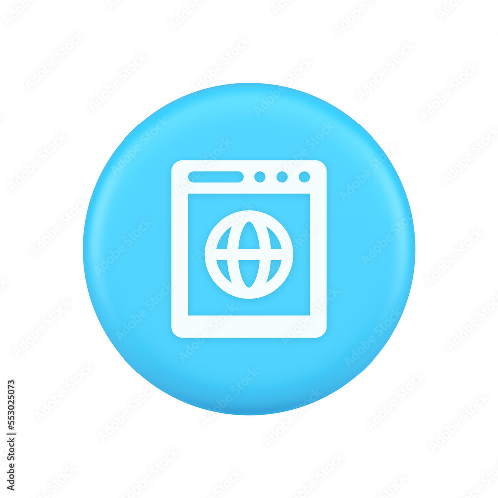 Poster internet browser global wireless connection button cyberspace virtual networking 3d icon
