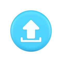 Upload up arrow button document multimedia file exchange cyberspace storage 3d icon