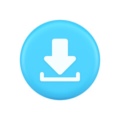Download down arrow cyberspace information storage button internet file browsing 3d icon