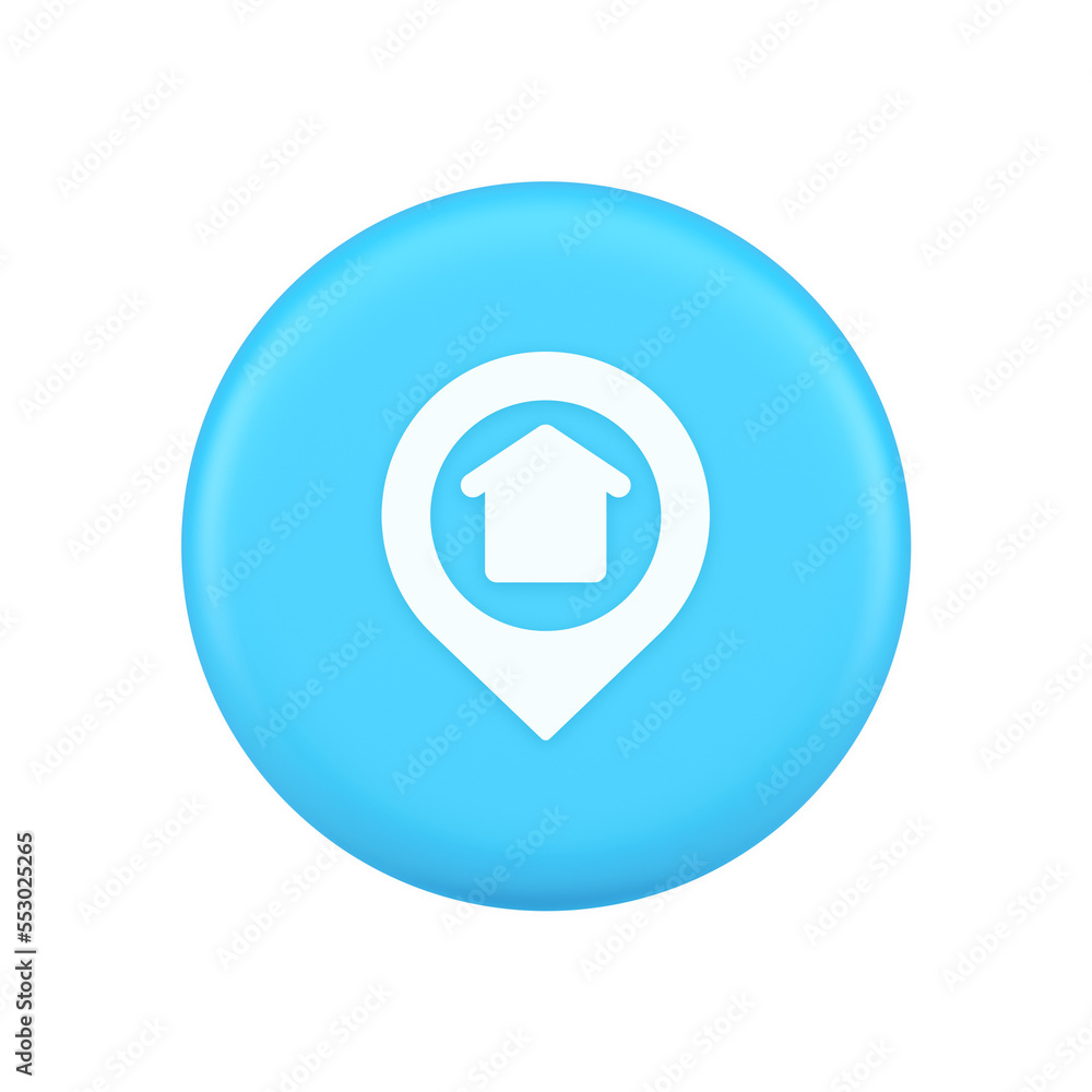 Poster urban building location find button house map pin web application 3d realistic icon