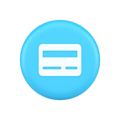 Credit debit card e money payment button digital financial banking account 3d realistic icon