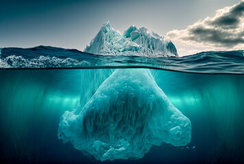 iceberg in the sea underwater risk
