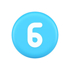 Six blue button number calculator finance counting user interface keyboard panel 3d icon