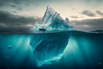 iceberg in the sea underwater risk
