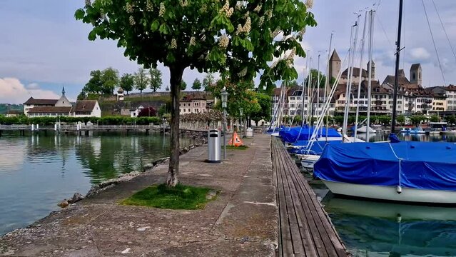 Rapperswil - Jona - scenic medieval town and castle in lake Zurich. Switzerland travel and landmarks
