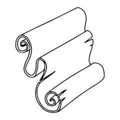 Ancient paper, parchment scrolls, ancient manuscripts. A composed ancient document, letter, message, page, parchment, or religious prayer. Historical torn paper vector illustration