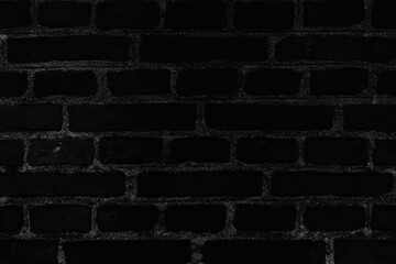 Abstract background with black brick pattern. Dark wallpaper with bricks and cement seams