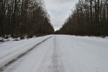 Obraz premium winter road in the snow