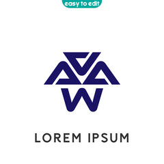 modern minimalist wa initial logo design