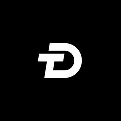 vector illustration of the letters T and D for an icon, symbol or logo. letter flat logo 