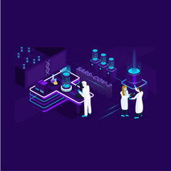 Scientific research concept Coronavirus Covid 19
