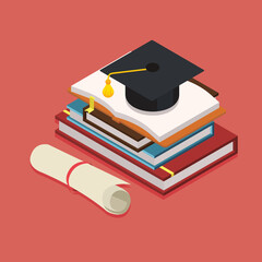 Isometric Diploma Graduation