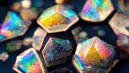 Holographic abstract background. AI generated