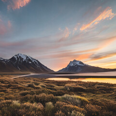 sunset over the mountains