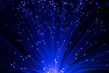 Blue light through optical fibers