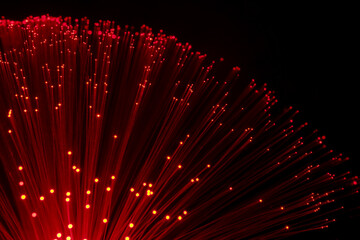 Fiber optics with lights red