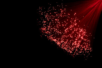 Fiber optics with lights red