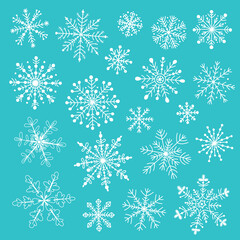 Lovely hand drawn set of snowflakes