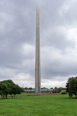 Fototapeta premium Bayonet - an obelisk in the form of a square bayonet of a rifle on the territory of the Brest Fortress.