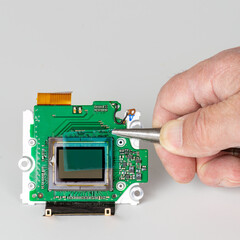 Tool is used to replace the uv filter over an imager sensor