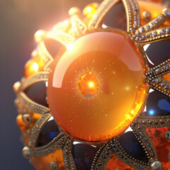 orange sun crystal, decoration, jewellery