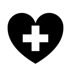 Obraz premium black heart medical icon