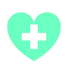 Fototapeta premium green heart medical icon