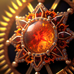 orange sun crystal, decoration, jewellery