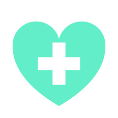 Fototapeta premium green heart medical icon
