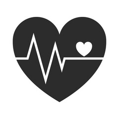 black heart medical pulse icon