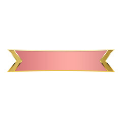 pink banner flag and gold rim